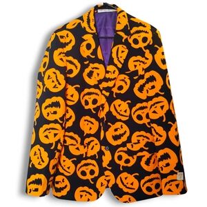 OPPO SUITS - Custom Made Wild Unique Crazy All Over Pumpkin Halloween Blazer